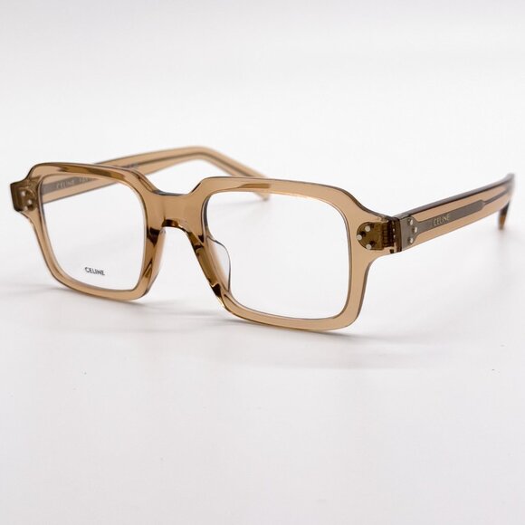 NEW CELINE CL50144U 045 SQUARE BEIGE EYEGLASSES UNISEX CELINE - Picture 7 of 10
